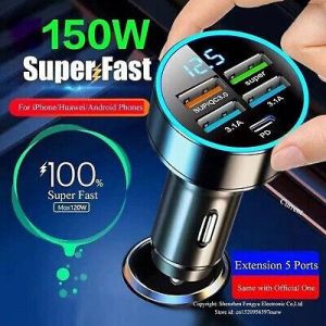4 USB Port Super Fast QC 3.0+PD Car Charger Adapter for iPhone Samsung Android