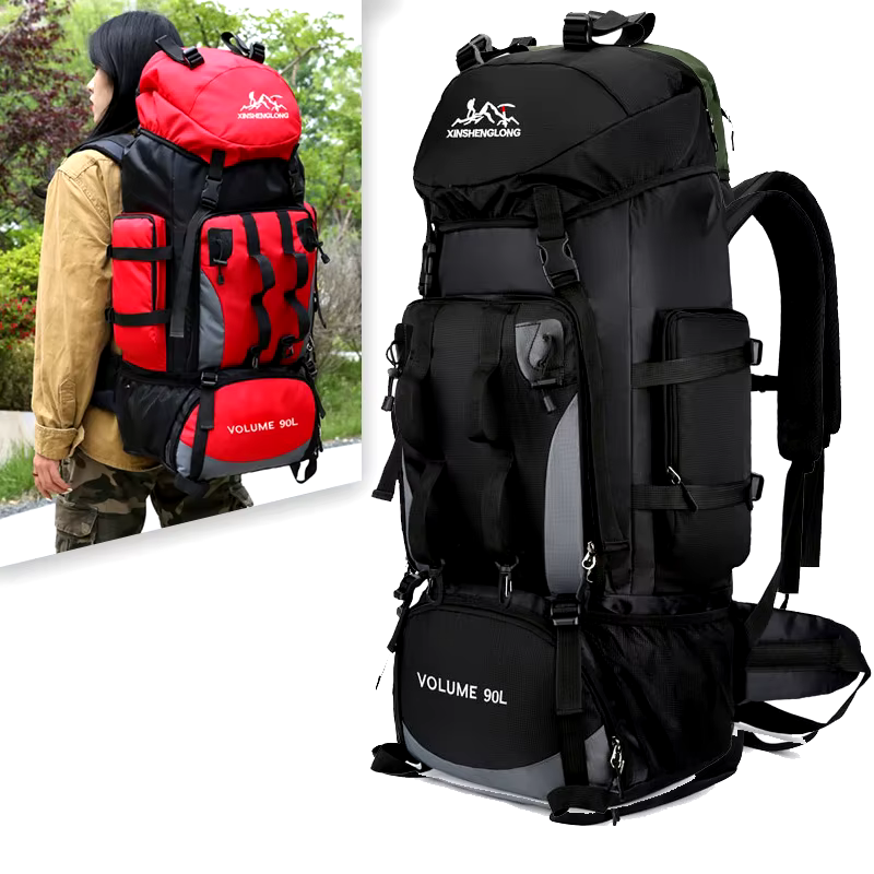 90L Waterproof Hiking Camping Backpack Trekking Bag Rucksack Large Capacity Travel Outdoor Sports Bags Camping Equipment Men