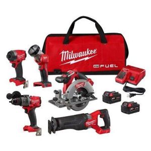 Milwaukee 3697-25 M18 FUEL 18V Lithium-Ion Brushless Cordless 5-Tool Combo Kit