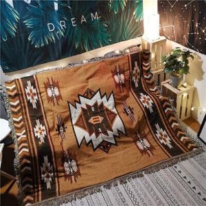 Large -XL Tribal Indian Cotton Throw Blanket Aztec Picnic Camping Beach Rug